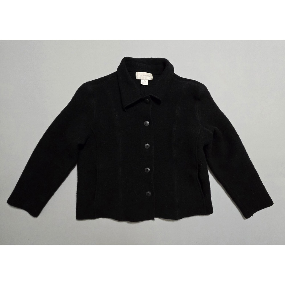 Petite Sophisticate‎ Women L Jacket 100% Wool Felted Button Front Vintage